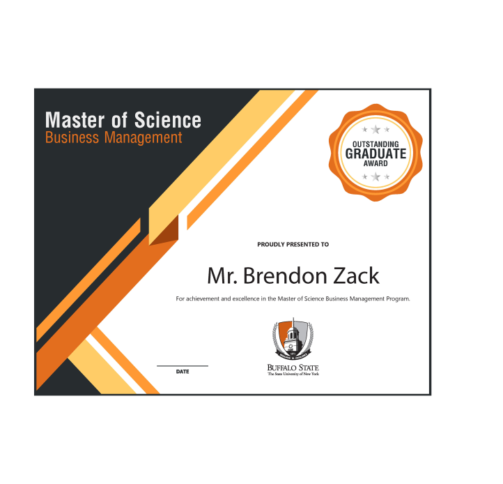 mock-up of certificate