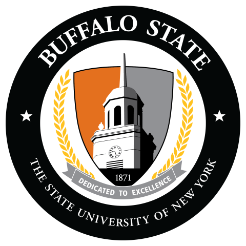 Buffalo State Crest Logo Circle - Black