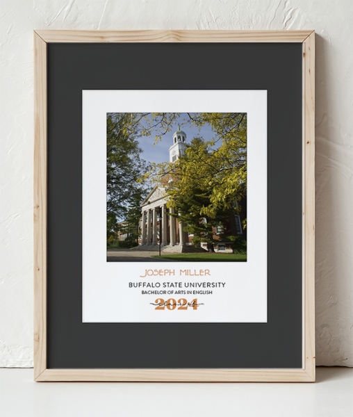 Buffalo State Rockwell Hall Photo in a Wooden Frame with black border